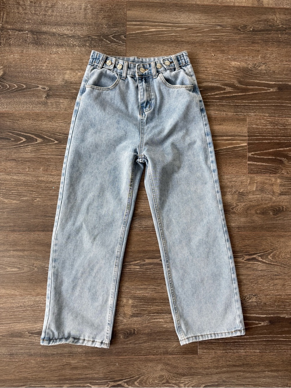 Light Wash High-Waist Straight Leg Jeans